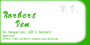norbert ven business card